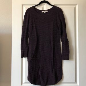 Ann Taylor LOFT - maroon colored sweater dress